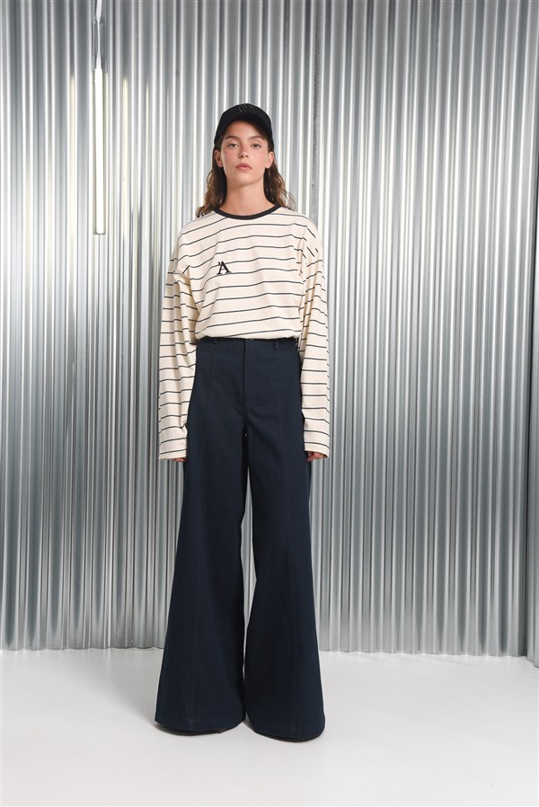 ARPYES OTZI WIDE LEG PANTS BLUE